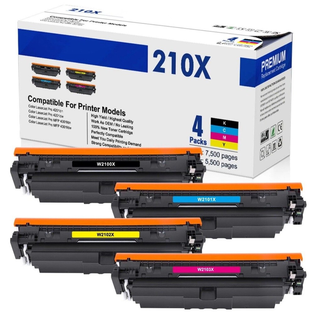 4-Pack W2100X High Yield Toner (with Chip) for HP LaserJet Color Pro MFP 4301fdw